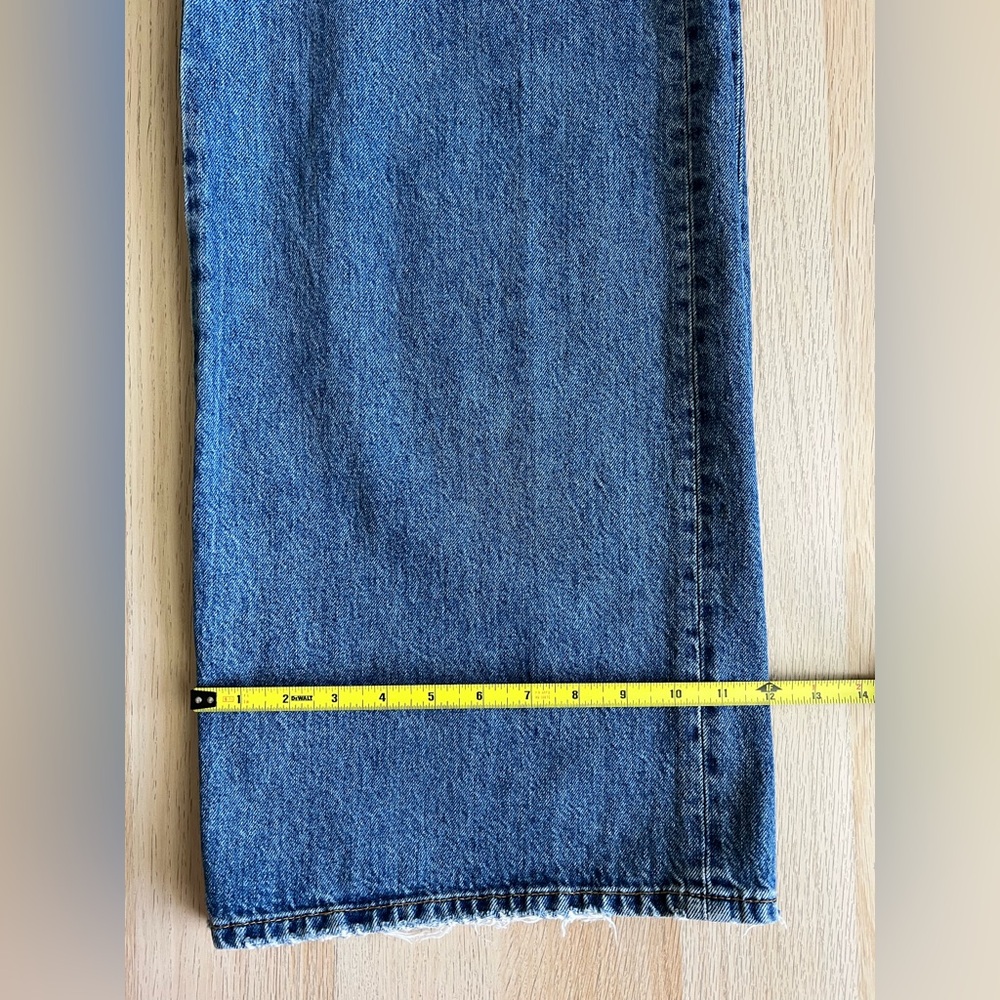 Free People Wide Leg High Rise Button Fly Jeans Size 27 Sailor Style Denim - Picture 13 of 14
